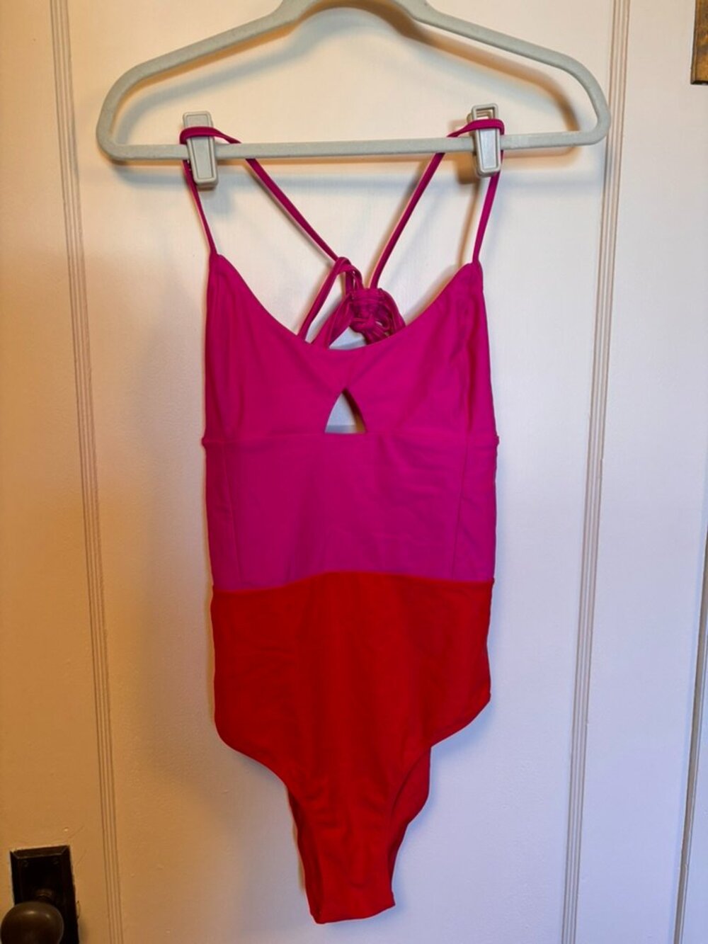 Summersalt Colorblock RED/PINK cut-out luxury fabric swimsuit